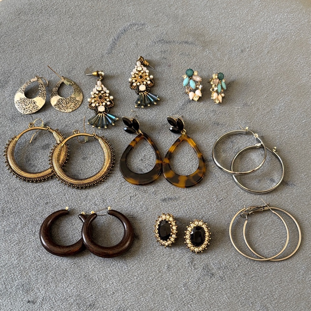 Nine (9) earring sets.